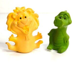 Vintage Crest Toothpaste Zoo Animal Alligator Lion Finger Puppet Toy 1970s